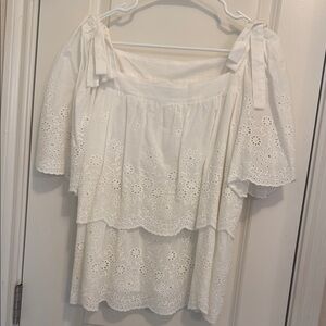 White Eyelet Blouse Size M